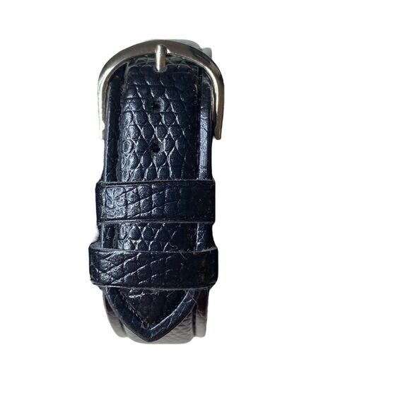 Fondini Quartz Watch Black Snakeskin Leather Unisex Watch Stainless Steel Back - Picture 5 of 7